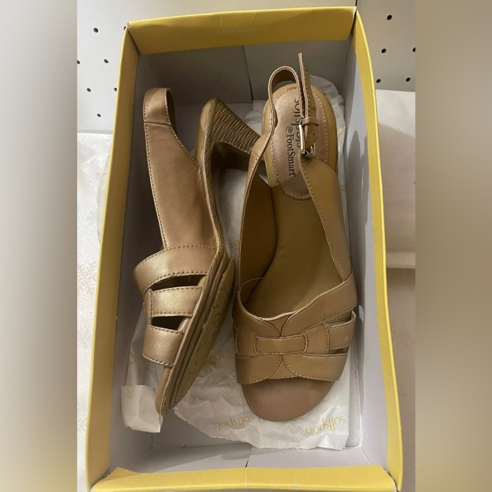 Softsports Women’s Nadia Strappy Sling Almond Sandals Size 10 M Preowned